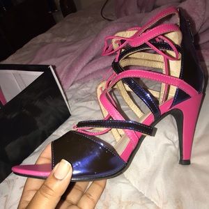 Ashley Stewart multi colored heels in size 11W